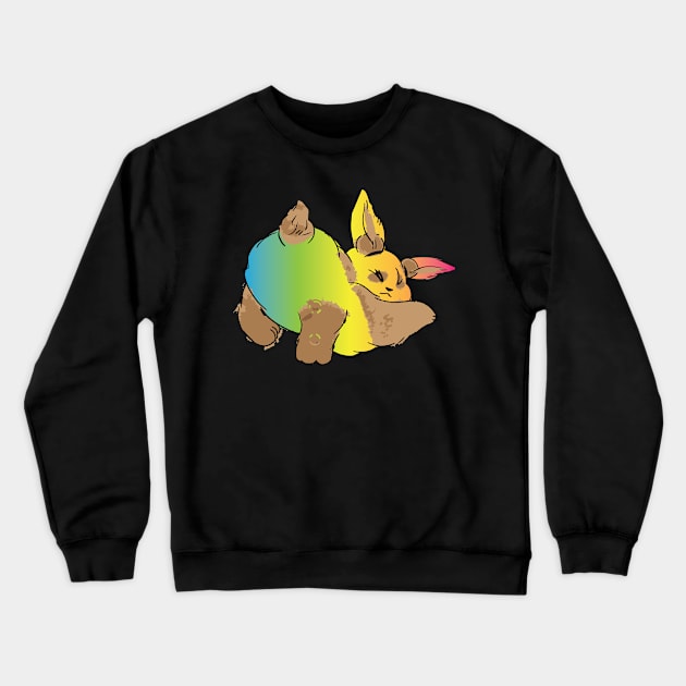 rainbow bunny butt Crewneck Sweatshirt by lazykitty